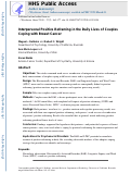 Cover page: Interpersonal positive reframing in the daily lives of couples coping with breast cancer