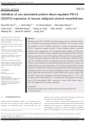 Cover page: Inhibition of yes‐associated protein down‐regulates PD‐L1 (CD274) expression in human malignant pleural mesothelioma