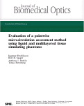 Cover page: Evaluation of a pointwise microcirculation assessment method using liquid and multilayered tissue simulating phantoms