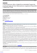 Cover page: Clinical Outcomes After a Digital Musculoskeletal Program for Acute and Subacute Pain: Observational, Longitudinal Study With Comparison Group