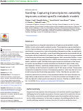 Cover page: StanDep: Capturing transcriptomic variability improves context-specific metabolic models