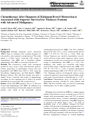 Cover page: Chemotherapy After Diagnosis of Malignant Bowel Obstruction is Associated with Superior Survival for Medicare Patients with Advanced Malignancy