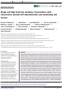 Cover page: Binge and high‐intensity drinking—Associations with intravenous alcohol self‐administration and underlying risk factors