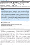 Cover page: Computational Models of the Notch Network Elucidate Mechanisms of Context-dependent Signaling