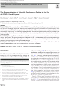 Cover page: The Democratization of Scientific Conferences: Twitter in the Era of COVID-19 and Beyond.