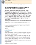 Cover page: Association of two independent functional risk haplotypes in TNIP1 with systemic lupus erythematosus