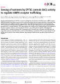 Cover page: Sensing of nutrients by CPT1C controls SAC1 activity to regulate AMPA receptor trafficking