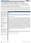 Cover page: A Population-Based Study on Alcohol and High-Risk Sexual Behaviors in Botswana