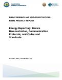 Cover page of Energy Reporting: Device Demonstration, Communication Protocols, and Codes and Standards