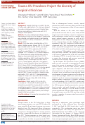 Cover page: Trauma ICU Prevalence Project: the diversity of surgical critical care