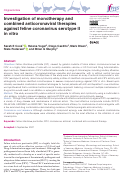 Cover page: Investigation of monotherapy and combined anticoronaviral therapies against feline coronavirus serotype II in vitro.