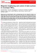 Cover page: Magnetic brightening and control of dark excitons in monolayer WSe2