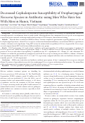 Cover page: Decreased Cephalosporin Susceptibility of Oropharyngeal Neisseria Species in Antibiotic-using Men Who Have Sex With Men in Hanoi, Vietnam