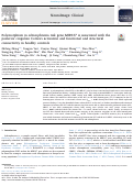 Cover page: Polymorphism in schizophrenia risk gene MIR137 is associated with the posterior cingulate Cortex's activation and functional and structural connectivity in healthy controls