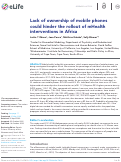 Cover page: Lack of ownership of mobile phones could hinder the rollout of mHealth interventions in Africa