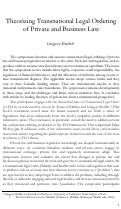 Cover page: Theorizing Transnational Legal Ordering of Private and Business Law