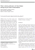 Cover page: Water velocity preferences of Coho Salmon during the parr-smolt transformation