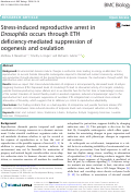 Cover page: Stress-induced reproductive arrest in Drosophila occurs through ETH deficiency-mediated suppression of oogenesis and ovulation