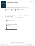 Cover page: Preventive Ethics in the Management of Ophthalmic Genetic Disorders