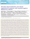 Cover page: Atrophy, hypometabolism and clinical trajectories in patients with amyloid-negative Alzheimer’s disease