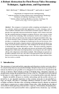 Cover page: A Robust Abstraction for First-Person Video Streaming: Techniques,
Applications, and Experiments