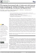 Cover page: Investigating Functioning Profile of Adolescents with Anorexia before and during the COVID-19 Pandemic: A Cross-Sectional Study on Mentalizing, Alexithymia, and Impulsiveness