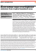 Cover page: Recent methane surges reveal heightened emissions from tropical inundated areas.