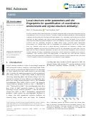 Cover page: Local structure order parameters and site fingerprints for quantification of coordination environment and crystal structure similarity