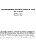 Cover page: Criminal Record Questions, Statistical Discrimination, and Equity in a “Ban the Box” Era