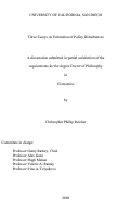 Cover page: Three essays on estimation of policy disturbances