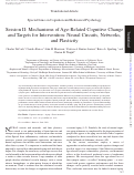 Cover page: Session II: Mechanisms of Age-Related Cognitive Change and Targets for Intervention: Neural Circuits, Networks, and Plasticity