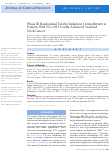 Cover page: Phase III Randomized Trial of Induction Chemotherapy in Patients With N2 or N3 Locally Advanced Head and Neck Cancer