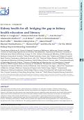 Cover page: Kidney health for all: bridging the gap in kidney health education and literacy.