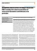 Cover page: Reliability and accuracy of single-molecule FRET studies for characterization of structural dynamics and distances in proteins