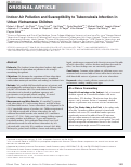 Cover page: Indoor Air Pollution and Susceptibility to Tuberculosis Infection in Urban Vietnamese Children.