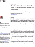 Cover page: Three Recombinant Engineered Antibodies against Recombinant Tags with High Affinity and Specificity