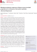 Cover page of Metatranscriptomic response of deep ocean microbial populations to infusions of oil and/or synthetic chemical dispersant.