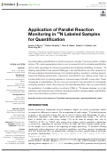 Cover page: Application of Parallel Reaction Monitoring in 15N Labeled Samples for Quantification