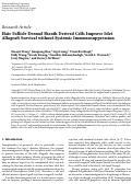 Cover page: Hair follicle dermal sheath derived cells improve islet allograft survival without systemic immunosuppression.