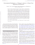 Cover page: Environmental Enrichment as a Therapy for Autism: A Clinical Trial Replication and Extension