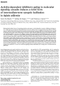 Cover page: Activity-dependent inhibitory gating in molecular signaling cascades induces a novel form of intermediate-term synaptic facilitation in Aplysia californica