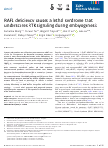 Cover page: RAF1 deficiency causes a lethal syndrome that underscores RTK signaling during embryogenesis.