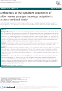 Cover page: Differences in the symptom experience of older versus younger oncology outpatients: a cross-sectional study