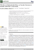 Cover page: The Effect of Hokkaido Red Wines on Vascular Outcomes in Healthy Adult Men: A Pilot Study.