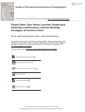 Cover page: Please Enter Your Home Location: Geoprivacy Attitudes and Personal Location Masking Strategies of Internet Users