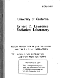 Cover page: MESON PRODUCTION IN p+d COLLISIONS AND THE I = O n n INTERACTION. IV. DOUBLE-PION PRODUCTION AND PION-PION SCATTERING