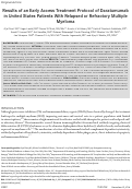 Cover page: Results of an early access treatment protocol of daratumumab in United States patients with relapsed or refractory multiple myeloma.