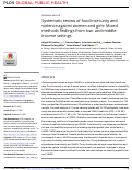 Cover page: Systematic review of food insecurity and violence against women and girls: Mixed methods findings from low- and middle-income settings