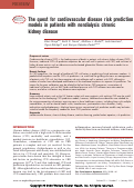 Cover page: The quest for cardiovascular disease risk prediction models in patients with nondialysis chronic kidney disease.