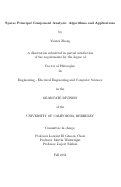 Cover page: Sparse Principal Component Analysis: Algorithms and Applications